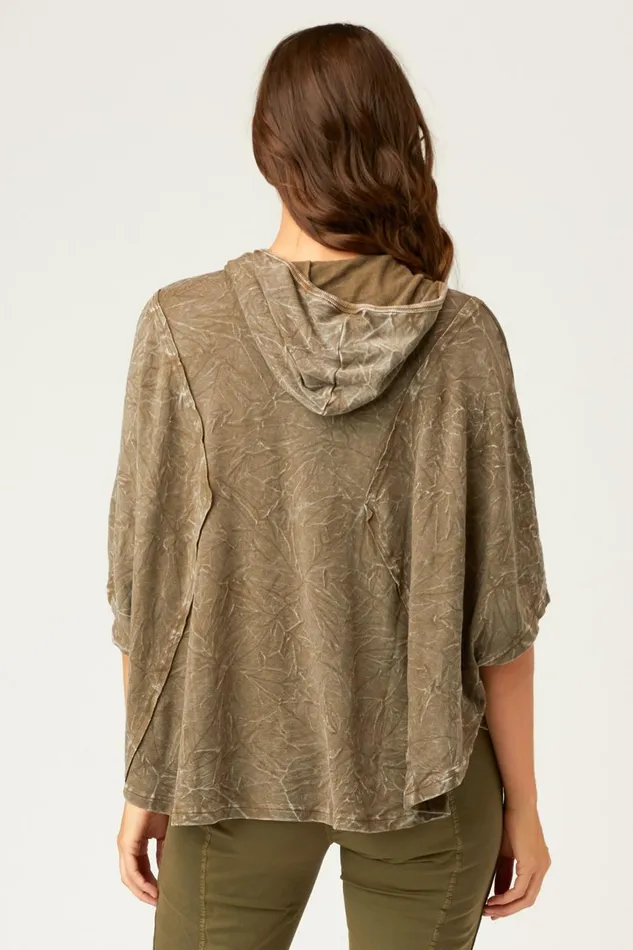 Clothing CoverUps XCVI Alton Hooded Poncho Stone Wash Courtyard