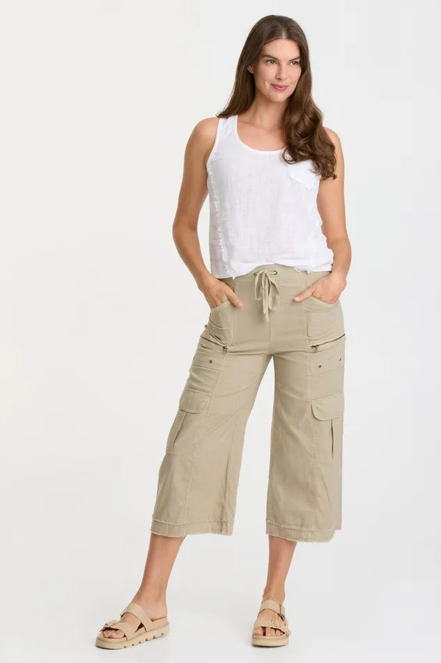 Clothing Crops XCVI Linen Birk Gaucho Pastel Rosemary