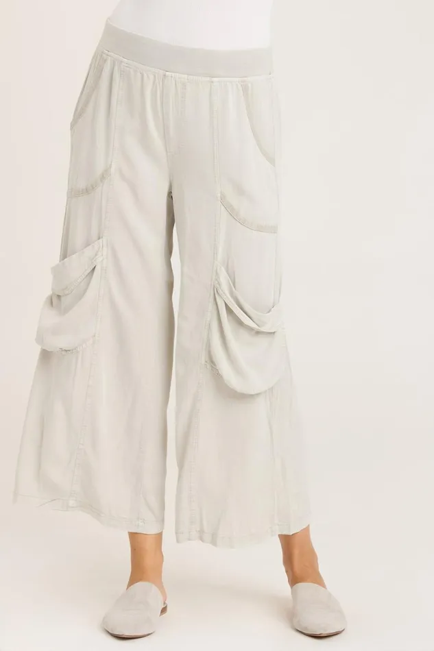 Clothing Crops XCVI Twill Faulkner Crop Whitecap Pigment