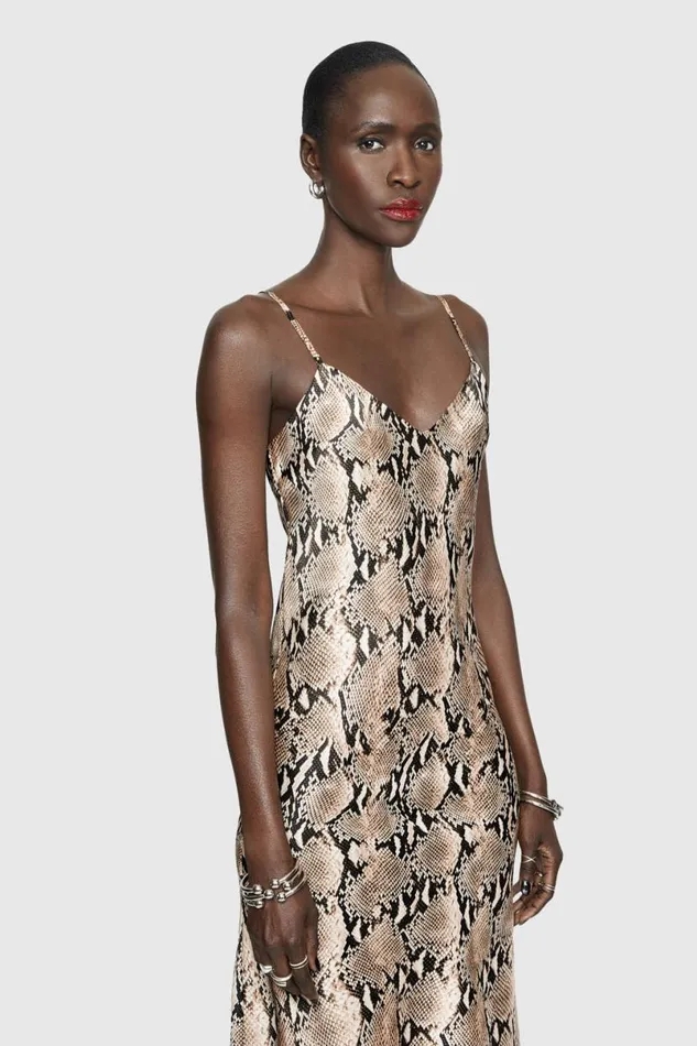 Clothing Dresses Rebecca Minkoff Verona Slip Dress Natural Python