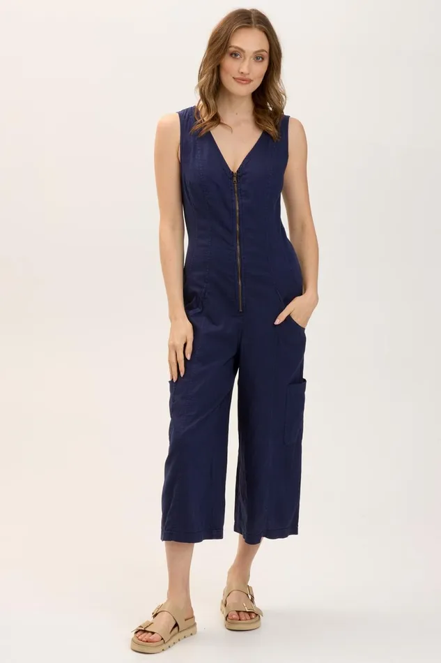 Clothing Dresses XCVI Linen Norris Jumpsuit Adrift Pigment