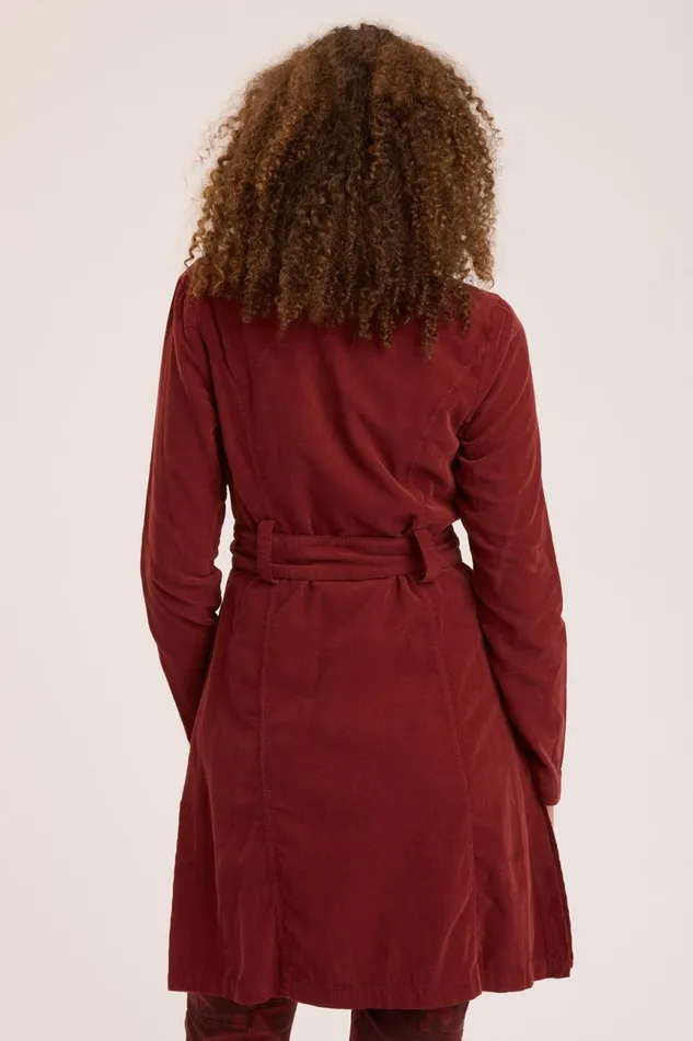 Clothing Jackets XCVI Cord Belted Trench Port Pigment
