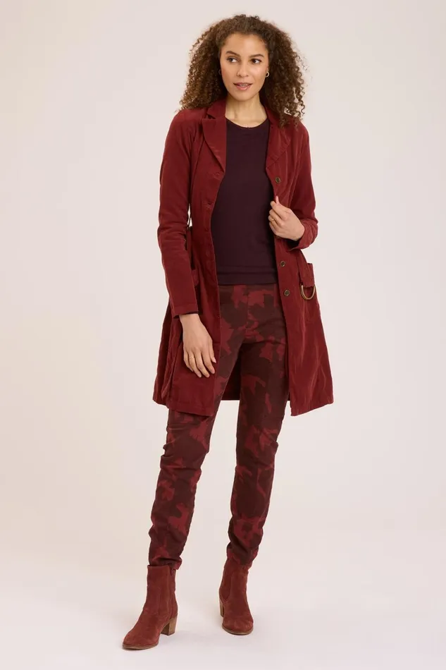 Clothing Jackets XCVI Cord Belted Trench Port Pigment