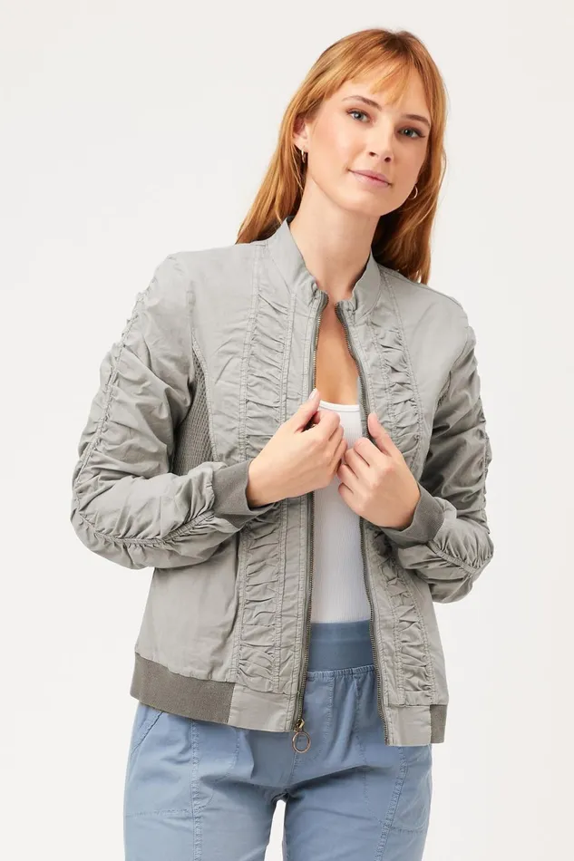 Clothing Jackets XCVI Orrick Bomber Grey Mist Pigment
