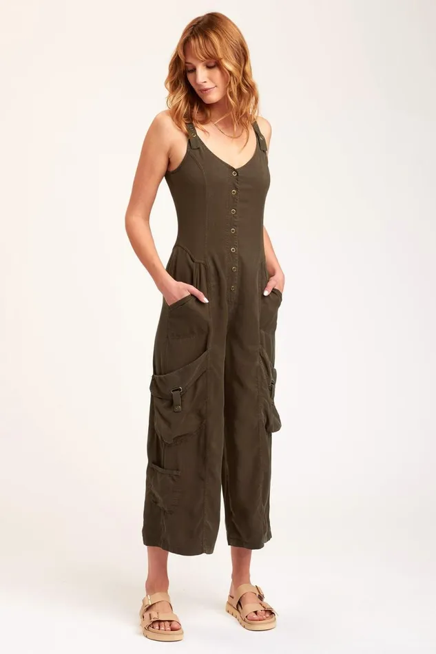 Clothing Jumpsuits XCVI Malcolm Crop Jumpsuit Deep Fern