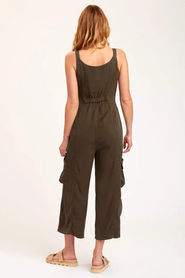 Clothing Jumpsuits XCVI Malcolm Crop Jumpsuit Deep Fern