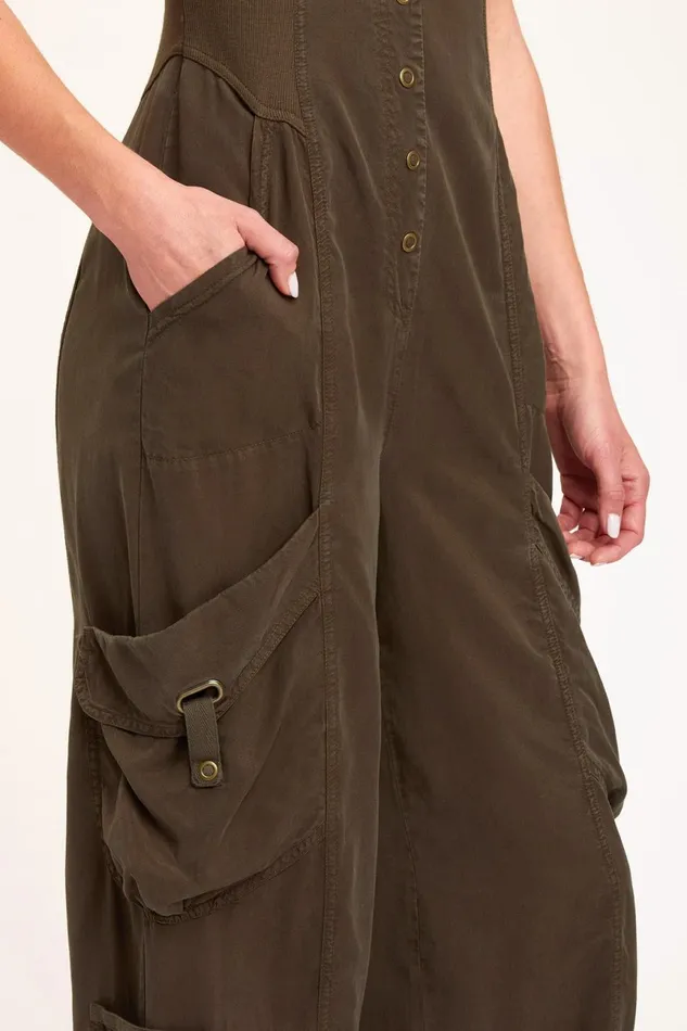 Clothing Jumpsuits XCVI Malcolm Crop Jumpsuit Deep Fern