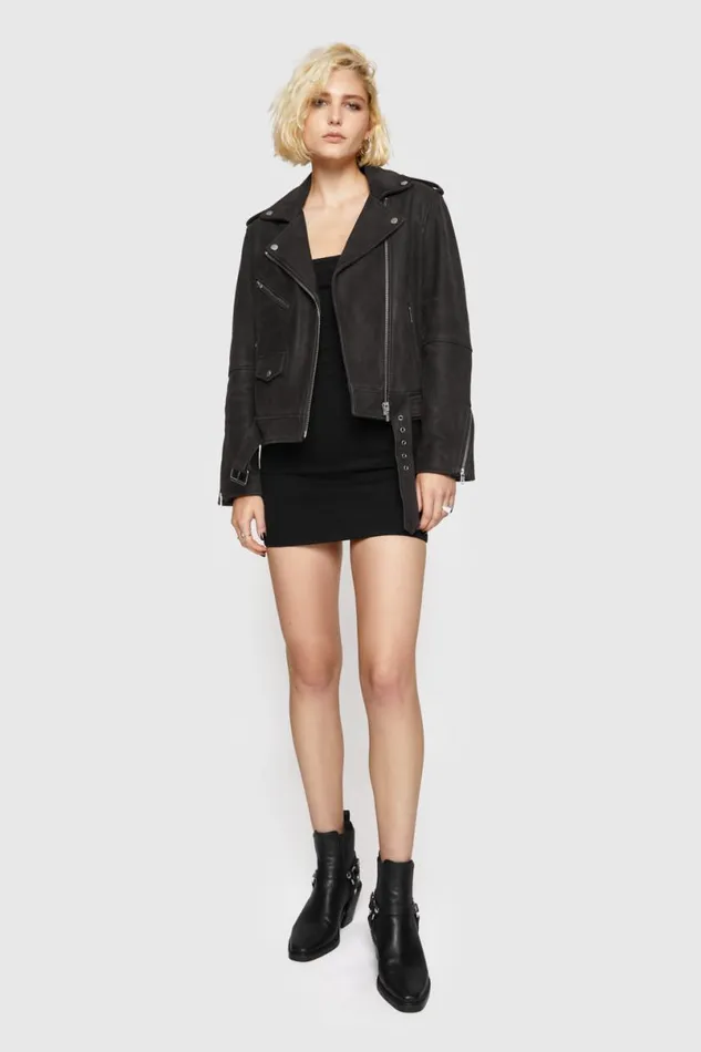 Clothing Leather Rebecca Minkoff Jett Moto Jacket Washed Black