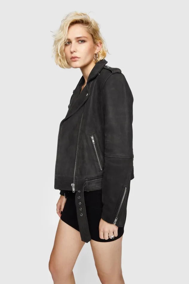 Clothing Leather Rebecca Minkoff Jett Moto Jacket Washed Black
