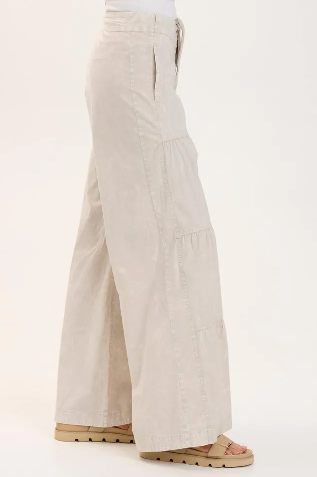 Clothing Pants XCVI Terraced Wide Leg Pant Feirie Wash Whitecap