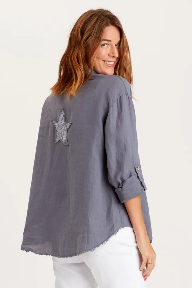 Clothing ShirtsBlouses XCVI Babin Star ButtonUp Black Pearl