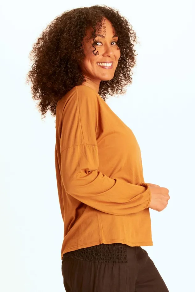 Clothing ShirtsBlouses XCVI Bale VNeck Top Golden Topaz