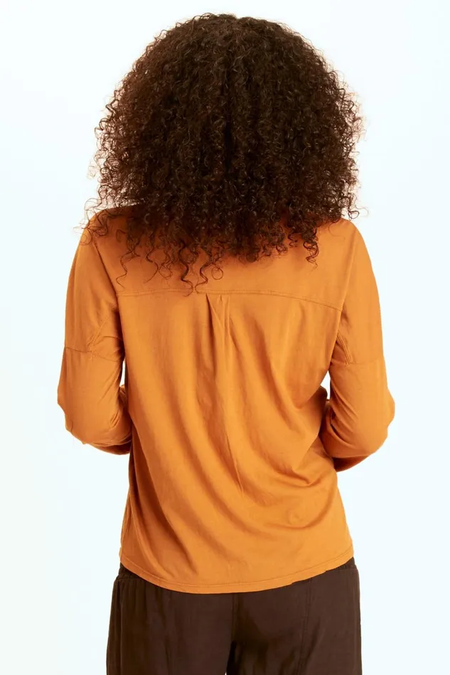 Clothing ShirtsBlouses XCVI Bale VNeck Top Golden Topaz