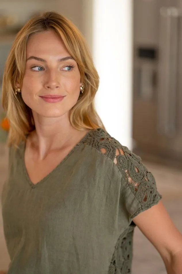 Clothing ShirtsBlouses XCVI Chastain Top Kombu Pigment