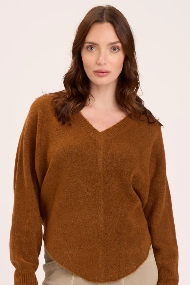 Clothing Sweaters XCVI Gretchen VNeck Tawny Copper