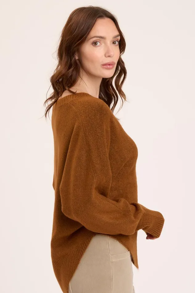 Clothing Sweaters XCVI Gretchen VNeck Tawny Copper