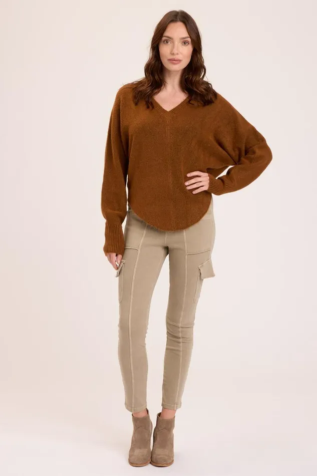 Clothing Sweaters XCVI Gretchen VNeck Tawny Copper