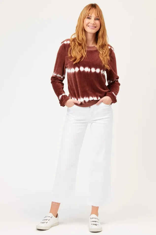 Clothing Sweatshirts XCVI Dakota Pullover Sequence Wash Ruddy