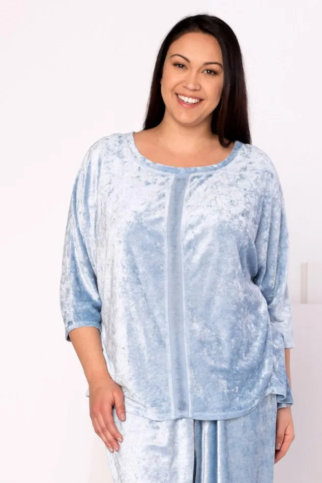 Clothing Sweatshirts XCVI Dona Top Cold Wash Blue