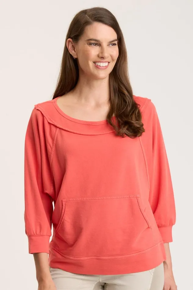 Clothing Sweatshirts XCVI Orville Pullover Grapefruit Pigment