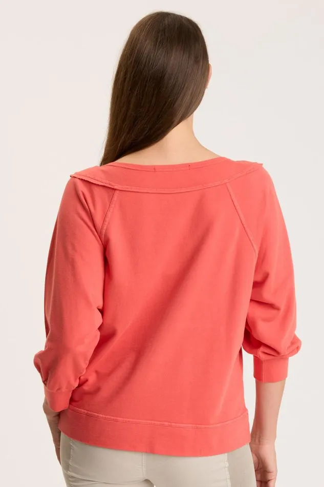 Clothing Sweatshirts XCVI Orville Pullover Grapefruit Pigment
