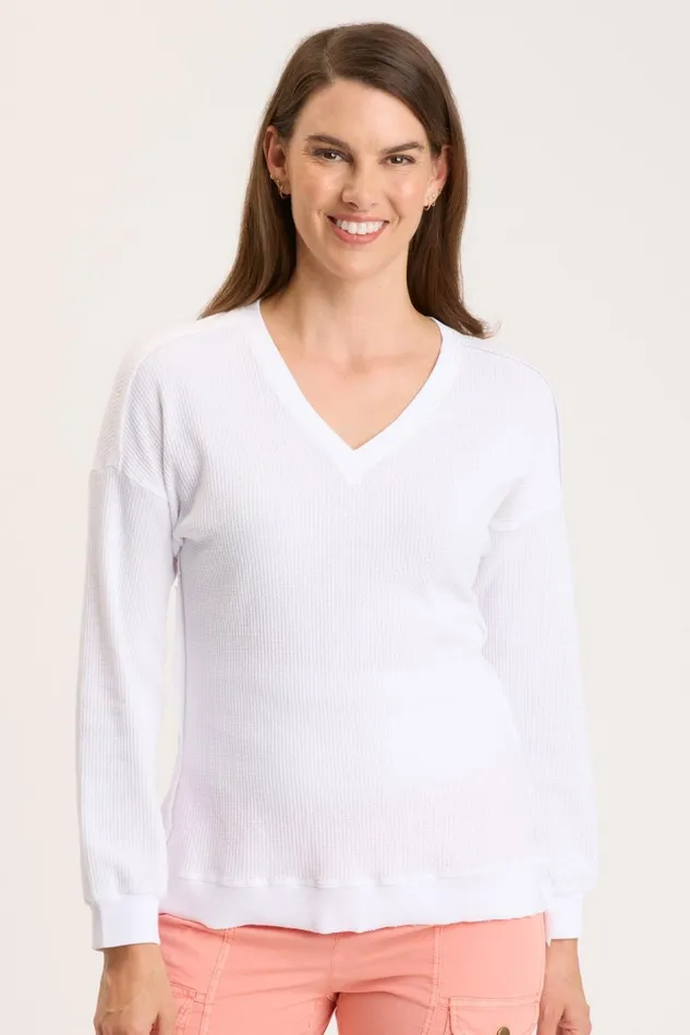 Clothing Sweatshirts XCVI Oxley VNeck White