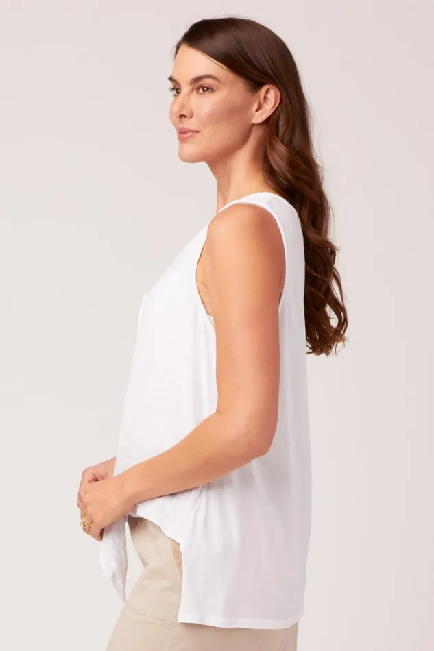 Clothing Tanks XCVI Gauze Minerva Tank White