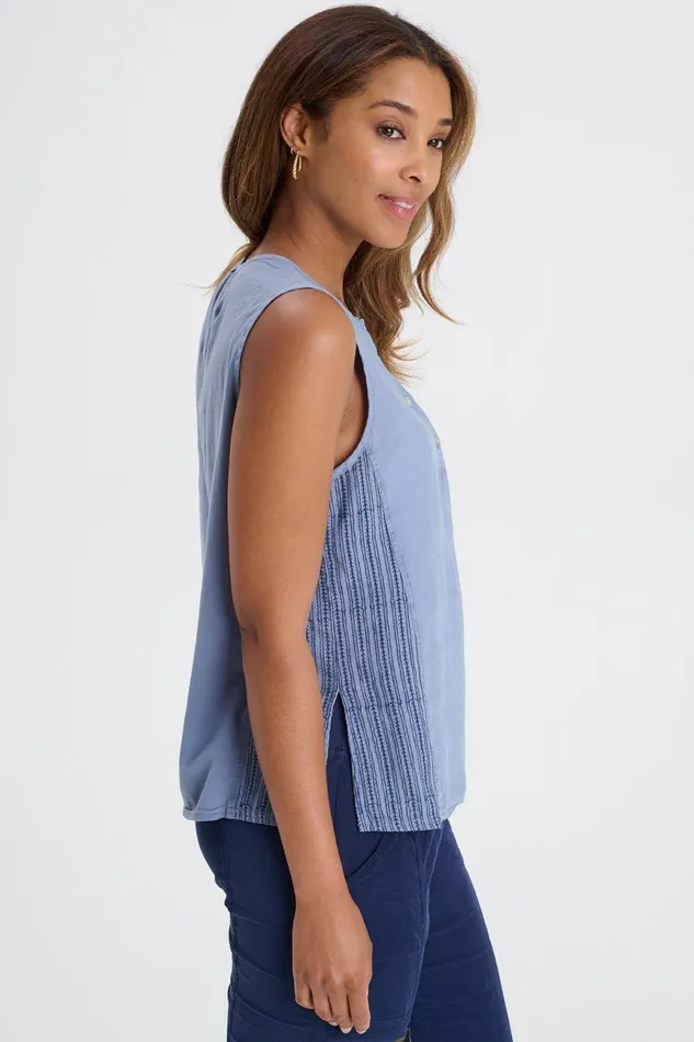 Clothing Tanks XCVI Nessa Tank Lagoon Pigment