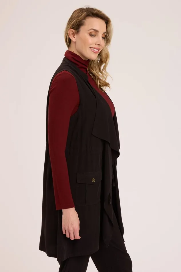 Clothing Vests XCVI Twill Slade Vest Black