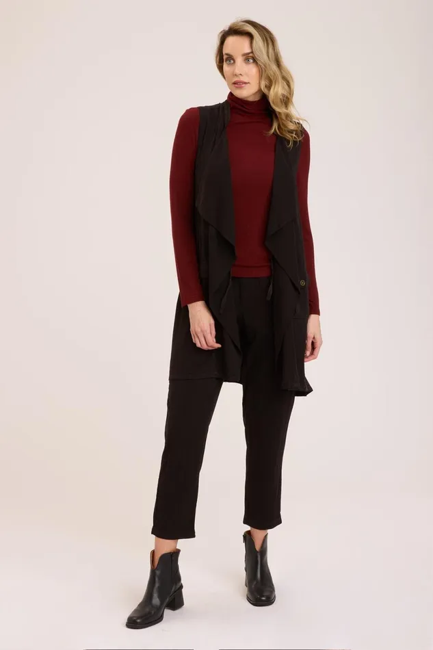 Clothing Vests XCVI Twill Slade Vest Black