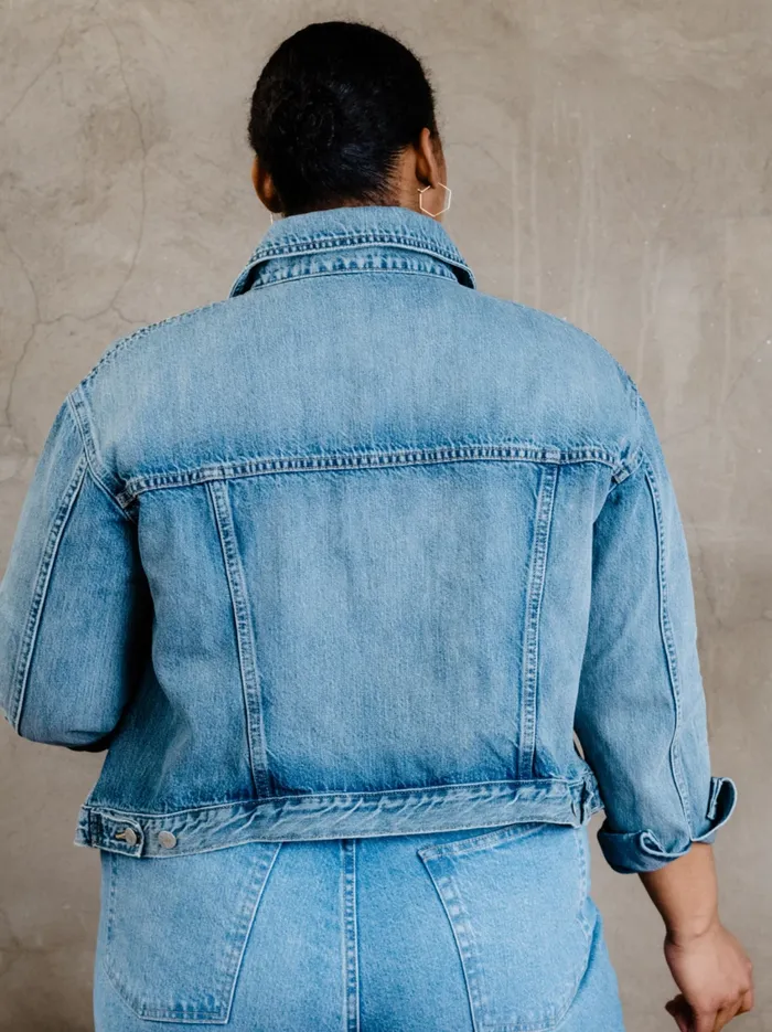 Coats and Jackets Madelin Cropped Jacket Light Indigo Wash Able Women