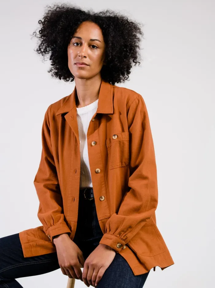 Coats and Jackets Phyllis Utility Shacket Dusky Green 8211 Able Women