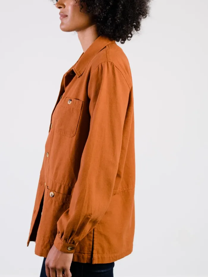 Coats and Jackets Phyllis Utility Shacket Dusky Green 8211 Able Women