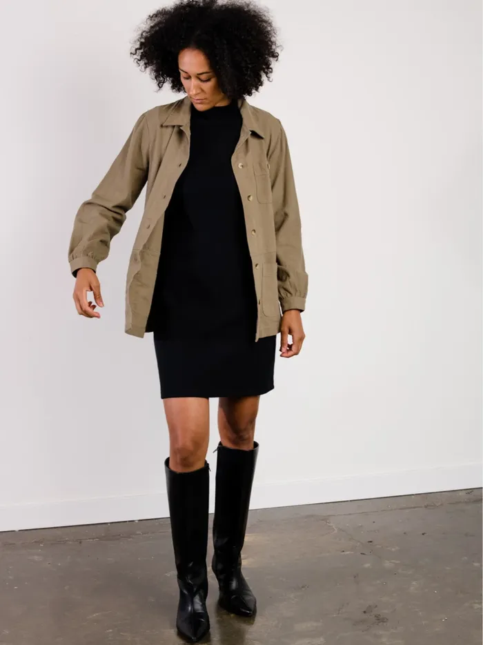 Coats and Jackets Phyllis Utility Shacket Dusky Green 8211 Able Women