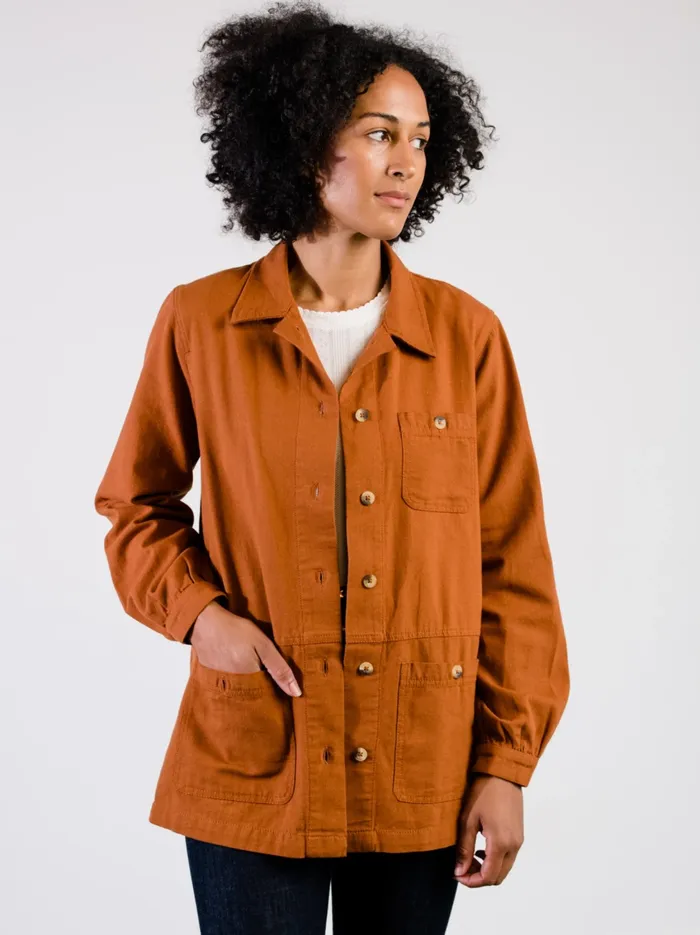 Coats and Jackets Phyllis Utility Shacket Dusky Green 8211 Able Women