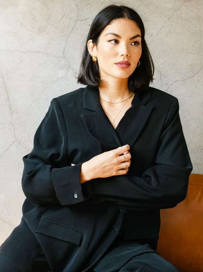 Coats and Jackets Women Claire Crepe Blazer Black Able