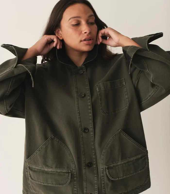 Coats and Jackets Women DEN Pascual Barn Jacket Dark Olive