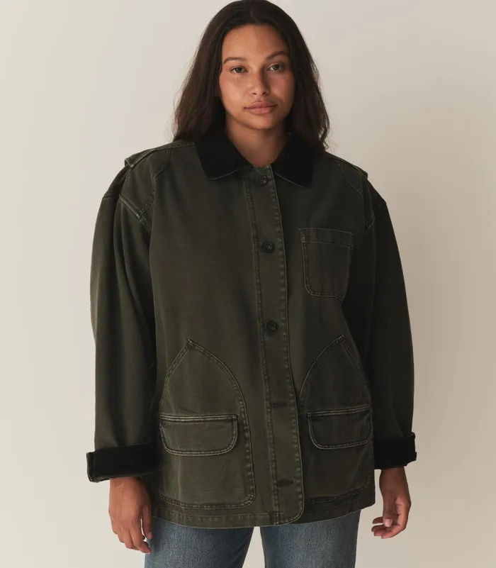 Coats and Jackets Women DEN Pascual Barn Jacket Dark Olive