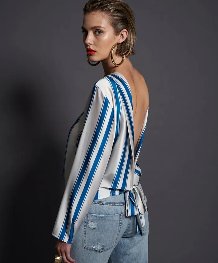 COCKTAIL STRIPE BACKLESS CHLOE TOP Women One Teaspoon Tops COCKTAIL STRIPE BACKLESS CHLOE TOP Women One Teaspoon Tops