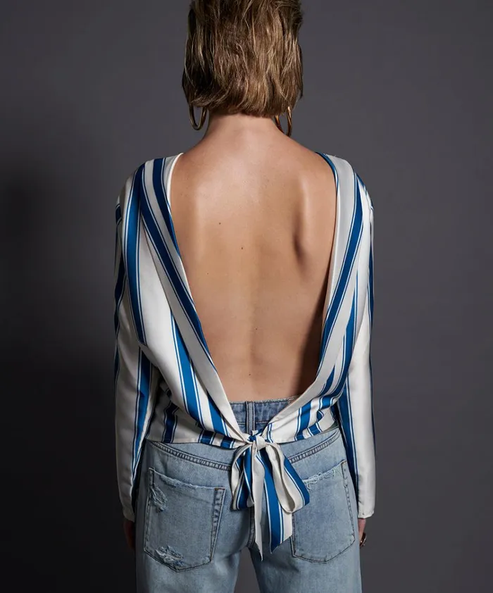 COCKTAIL STRIPE BACKLESS CHLOE TOP Women One Teaspoon Tops COCKTAIL STRIPE BACKLESS CHLOE TOP Women One Teaspoon Tops