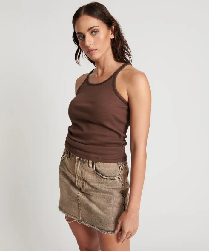 COCOA RIBBED TANK TOP Women One Teaspoon Tees and Tanks