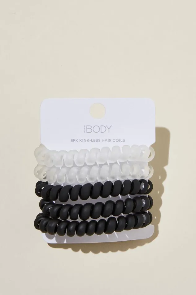 Coil Hair Ties 5Pk Blackclear Women Cotton On Accessories