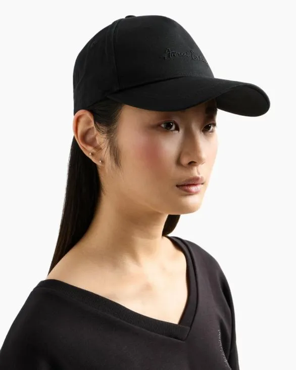 Cotton Visor Hat Black Women Armani Hats And Gloves Cotton Visor Hat Black Women Armani Hats And Gloves