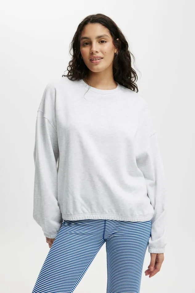 Cozy Sleep Crew Neck Fleece Light Grey Marle Women Cotton On Sweats and Hoodies