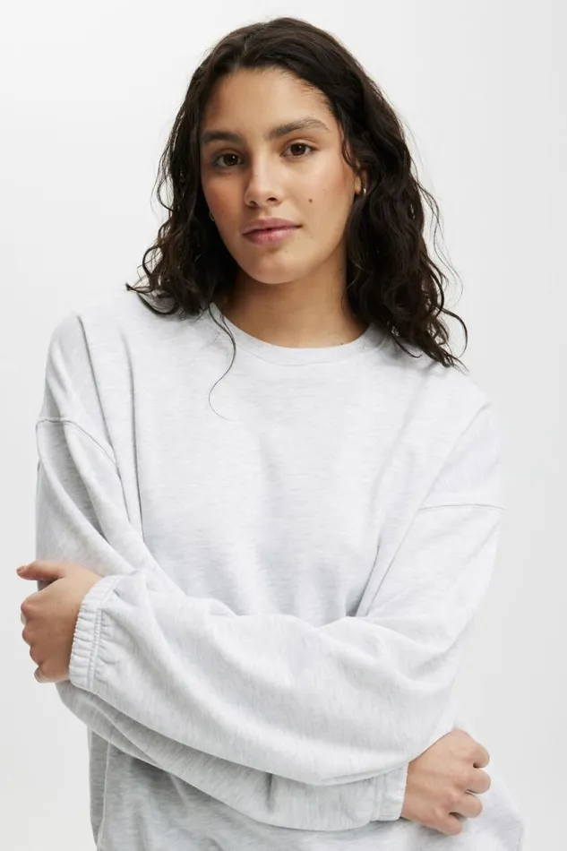 Cozy Sleep Crew Neck Fleece Light Grey Marle Women Cotton On Sweats and Hoodies Cozy Sleep Crew Neck Fleece Light Grey Marle Women Cotton On Sweats and Hoodies