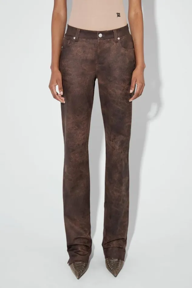 Cracked Faux Leathers Trousers Brown Women MISBHV Trousers