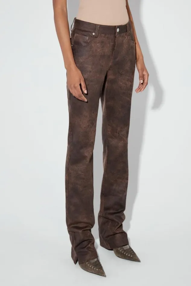 Cracked Faux Leathers Trousers Brown Women MISBHV Trousers