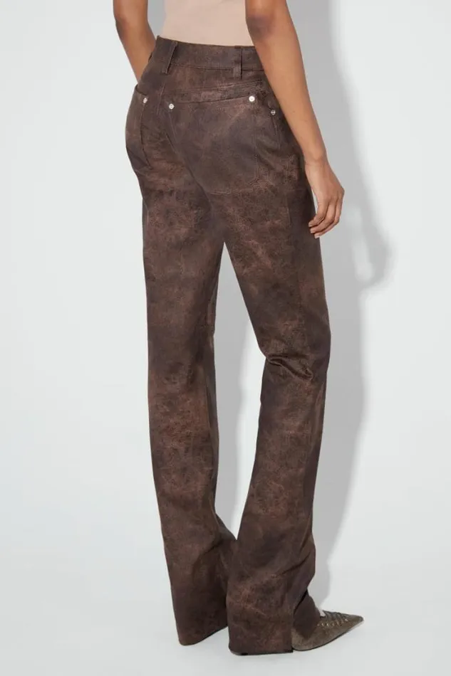 Cracked Faux Leathers Trousers Brown Women MISBHV Trousers