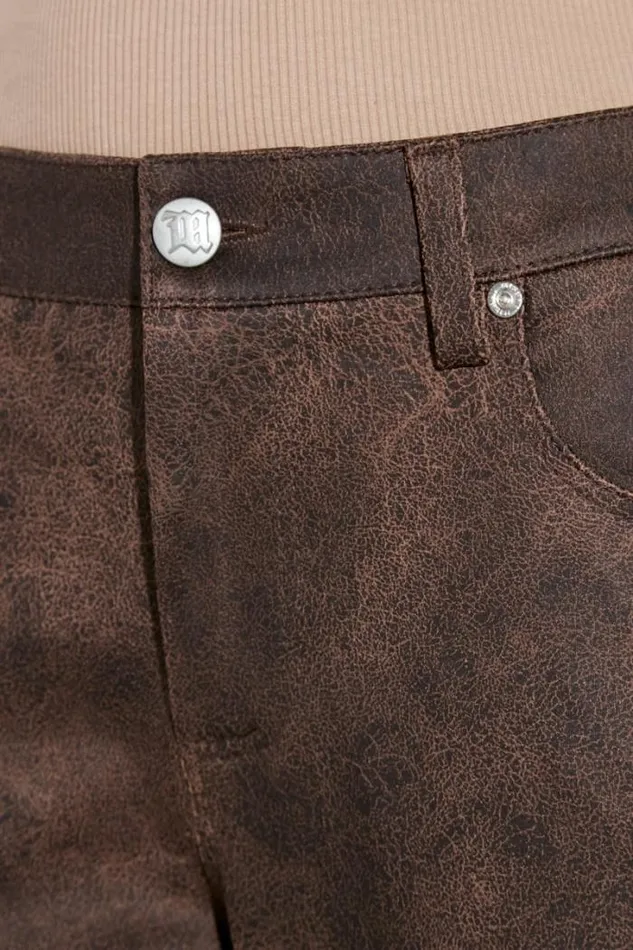 Cracked Faux Leathers Trousers Brown Women MISBHV Trousers