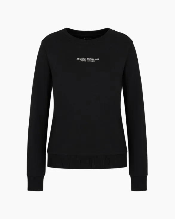 Crewneck Sweatshirt In French Terry Milanox2FNew York Black Women Armani Sweatshirts Crewneck Sweatshirt In French Terry Milanox2FNew York Black Women Armani Sweatshirts